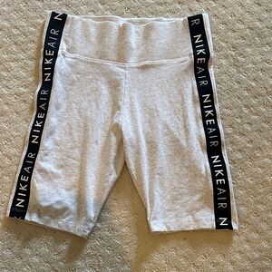 Nike Air Light Gray Shorts with Black Stripes